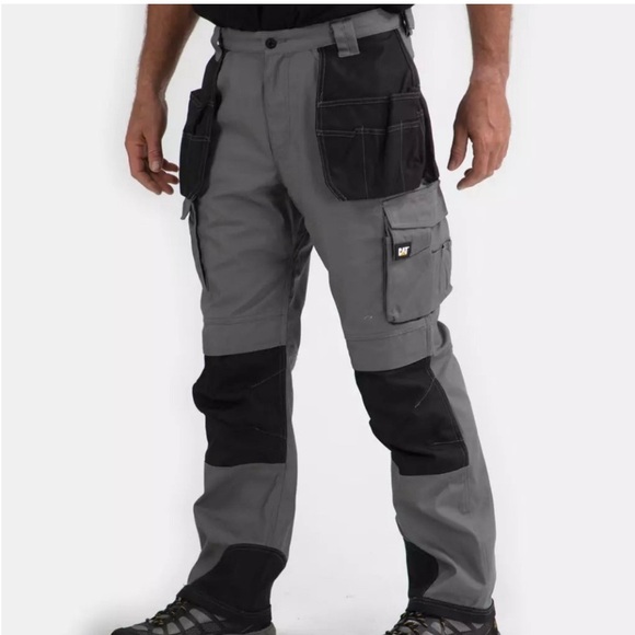 NWOT Men's Caterpillar Gray and Black Work Pants 30x32 - Picture 1 of 11